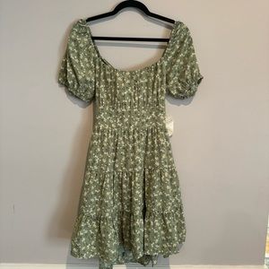SOLD NWT Altar’d State Floral Sage Green Tie Back Dress Medium